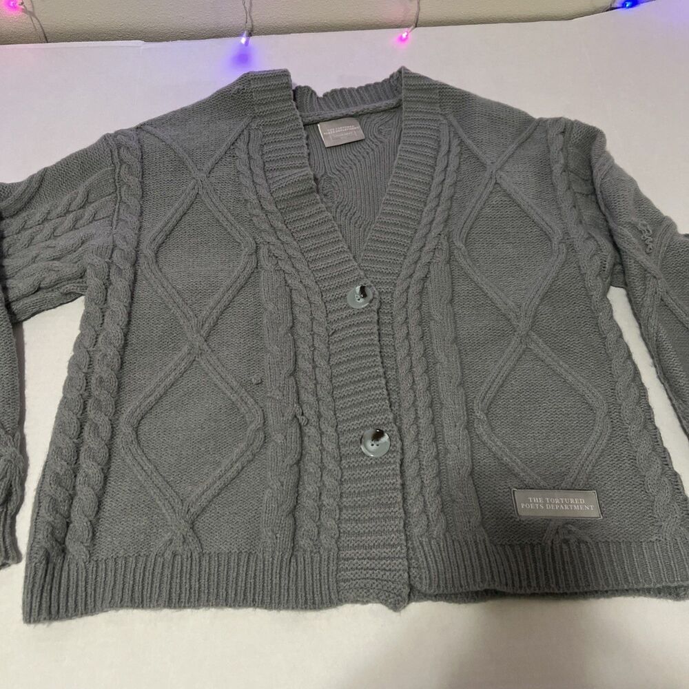 Taylor Swift Tortured Poets Department Cardigan Sweater TTPD Oversize M/L - Picture 4 of 11